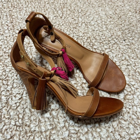 Ulla Johnson Luz Tassel High Heeled Leather Sandal - Picture 5 of 7